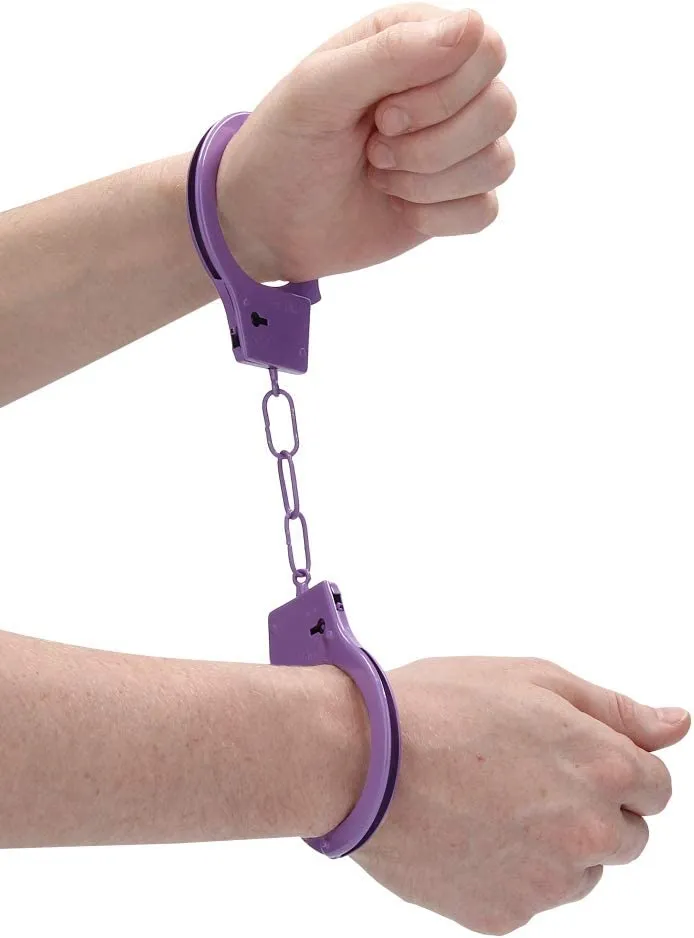 наручники металлические beginner's handcuffs, фиолетовые в Перми