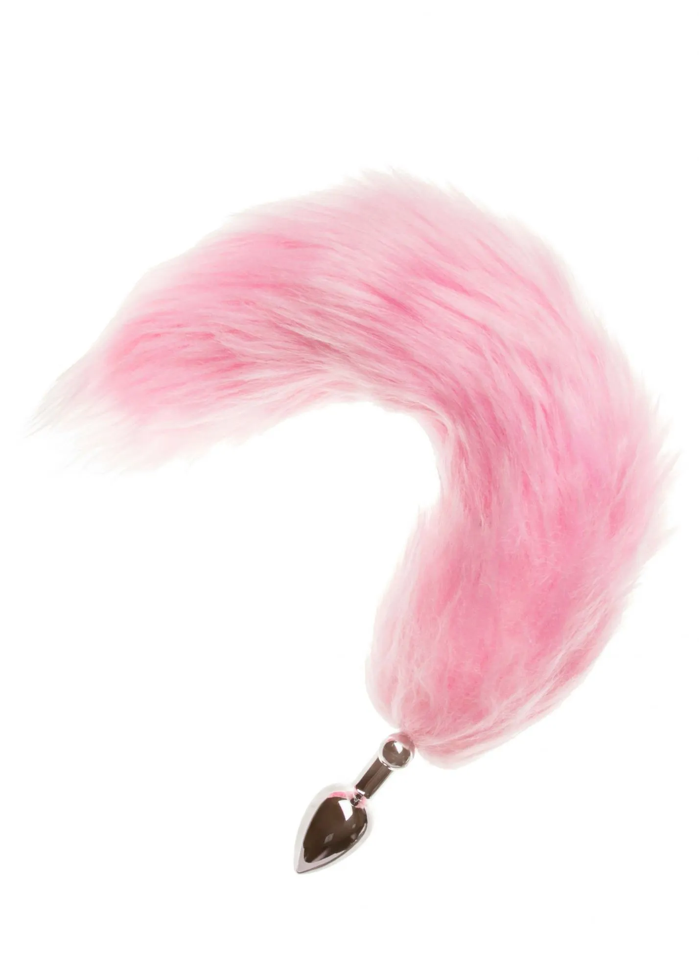 LED пробка c длинным хвостом металлическая, розовая