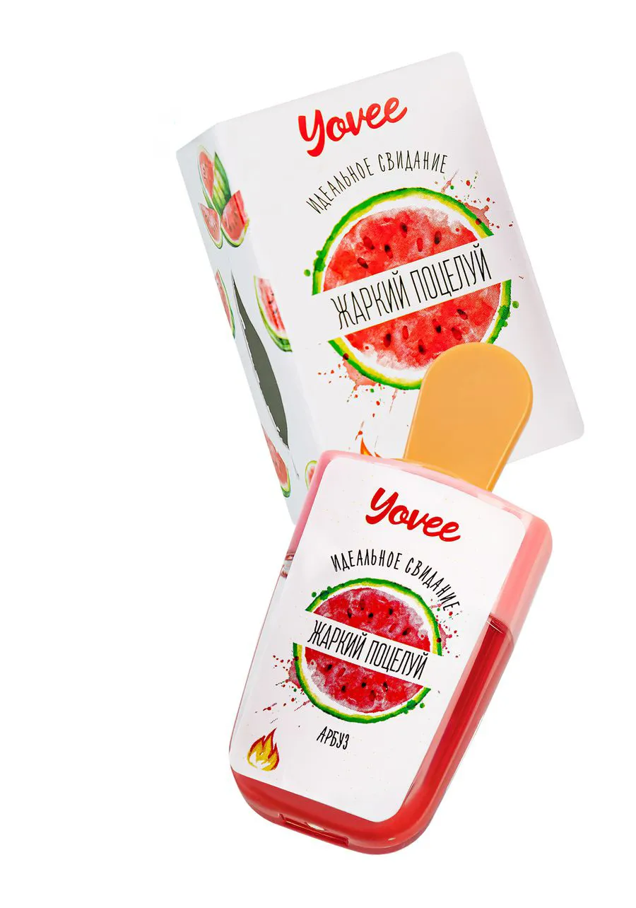 бальзам для губ yovee «жаркий поцелуй» с ароматом арбуза, разогревающий, 5 мл в Перми