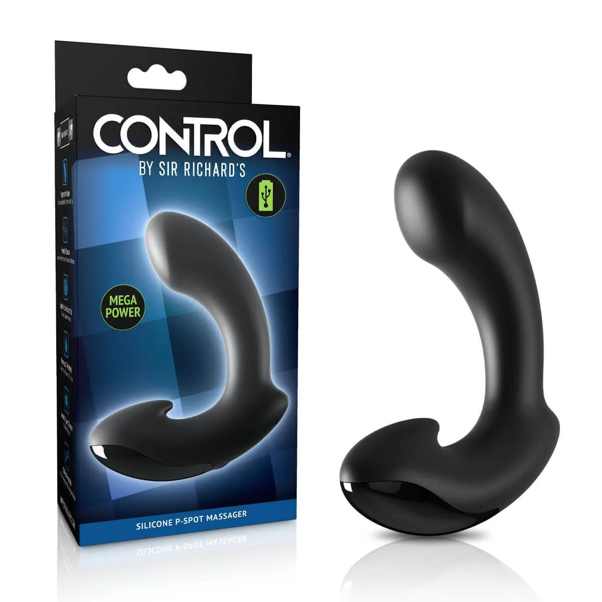 анальный массажер control by sir richards silicone p-spot massager, чёрный в Перми