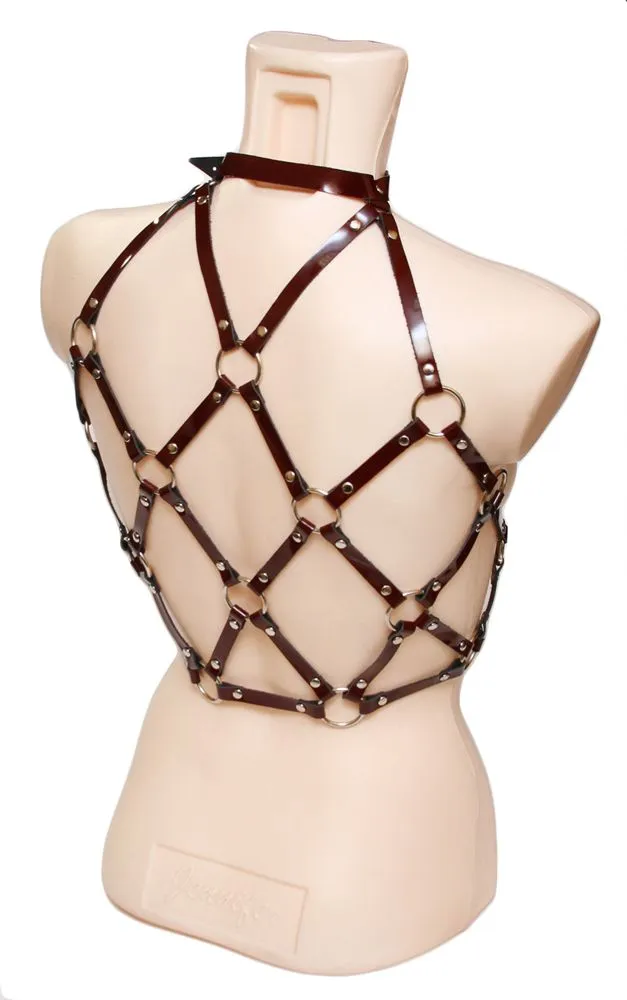 Эротическое бондажный комплект с ромбами, бордовый в Перми