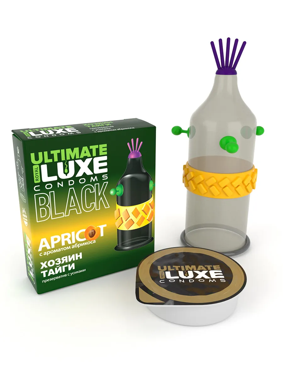 презервативы luxe, black ultimate, «хозяин тайги», абрикос, 18 см, 5,2 см, 1 шт. в Перми