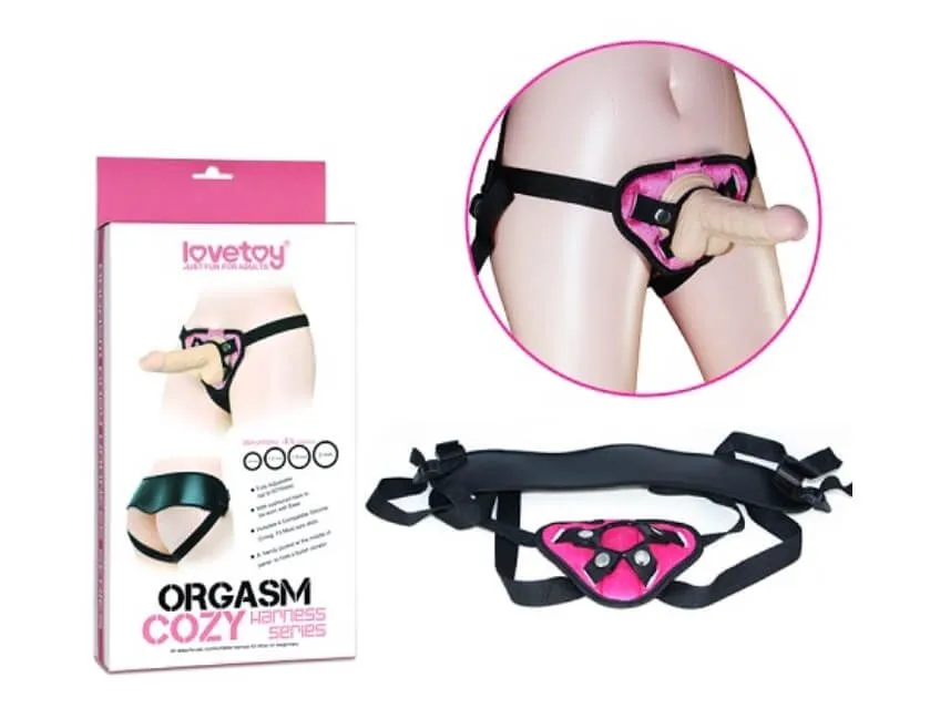 трусики для страпона lovetoy orgasm cozy harness, розовые в Перми