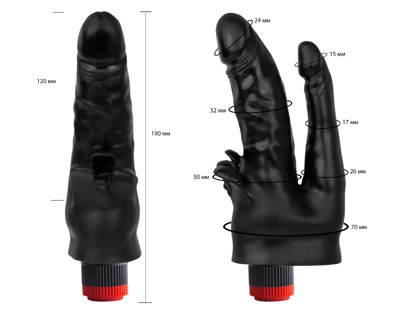 вибратор реалистик черный  биоклон 414900ru в Перми