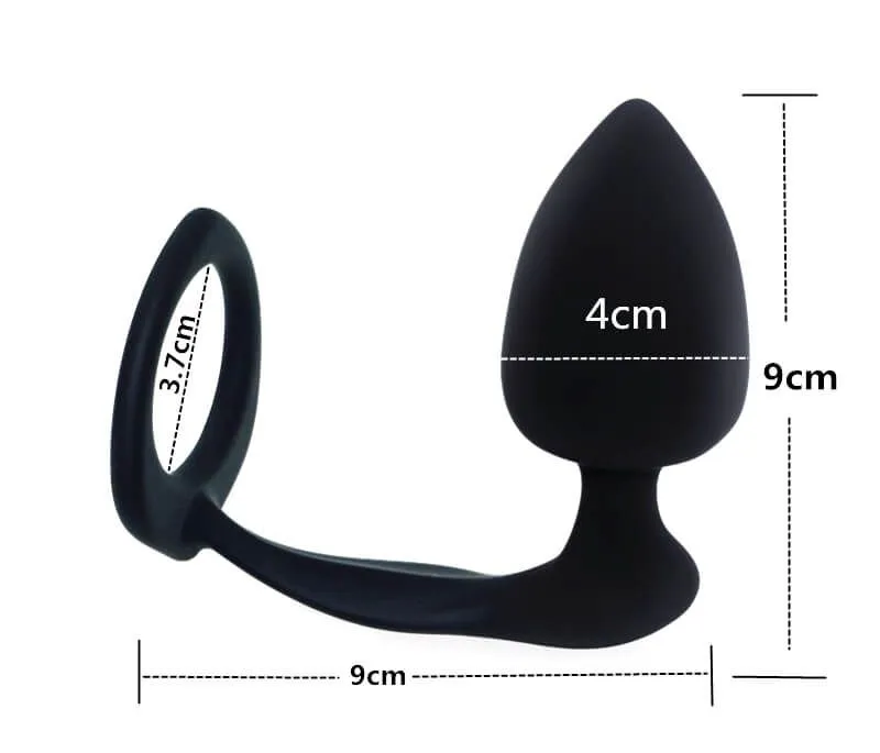 анальная пробка lovetoy combo threat cockring plug, черная в Перми