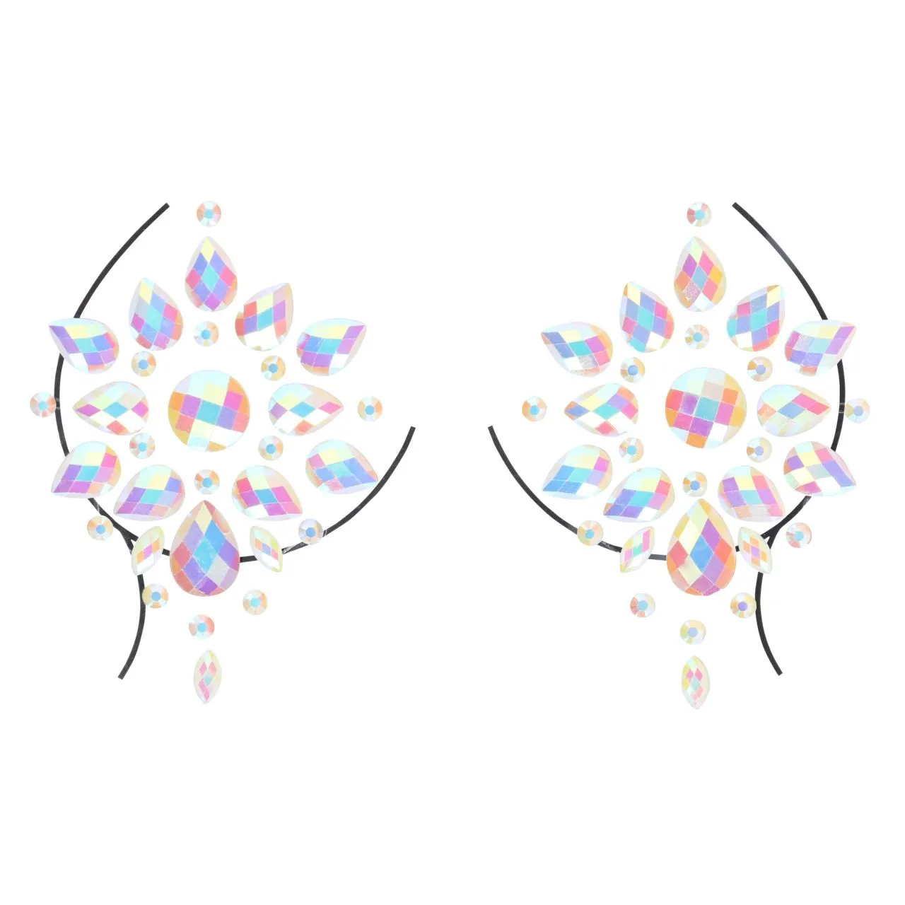 декоративное украшение (камни) на клеевой основе body jewelry stickers - nipples - glow in the dark в Перми