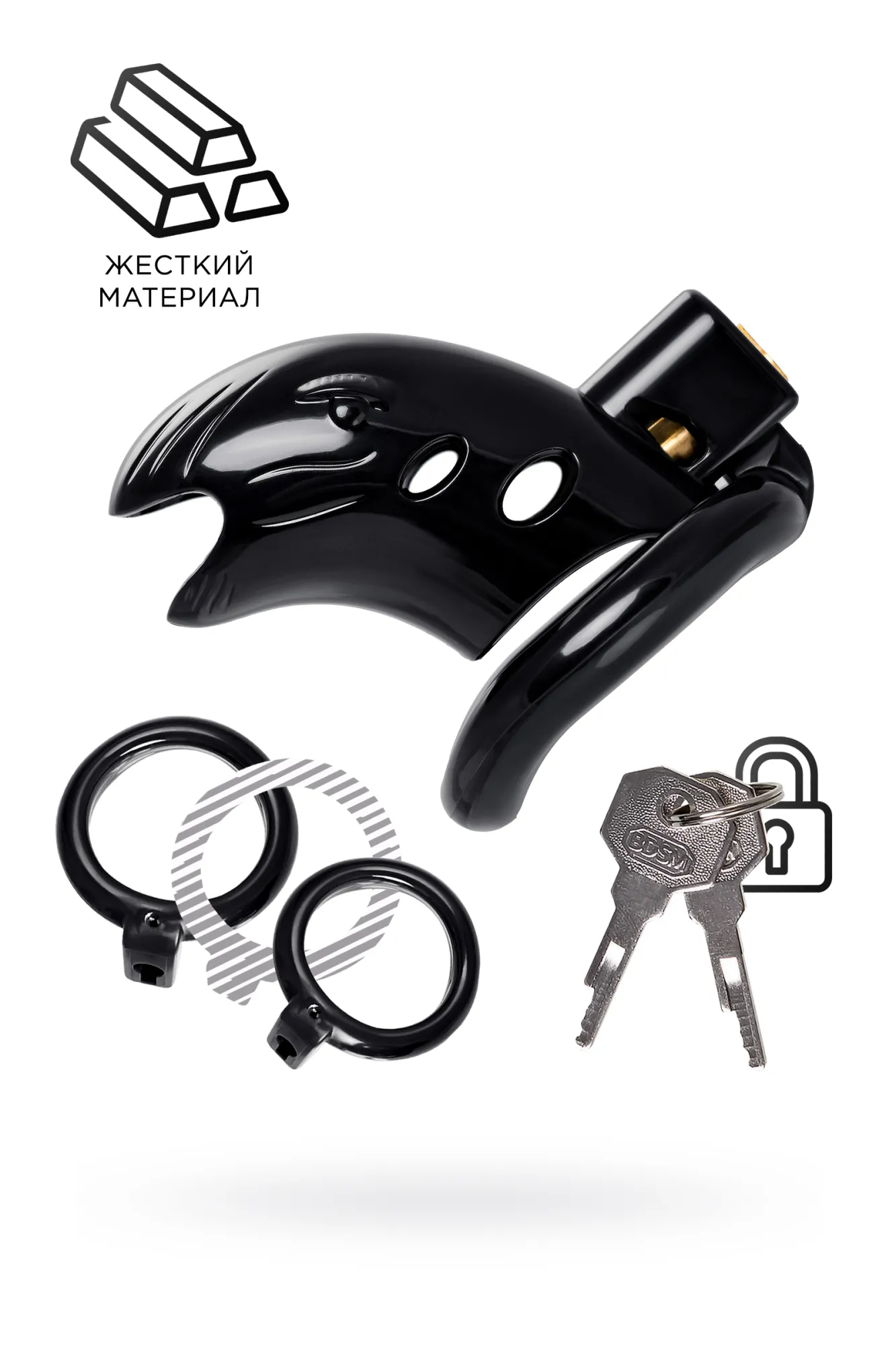 пояс верности мужской black&red by toyfa, abs пластик, черный, 10 см в Перми