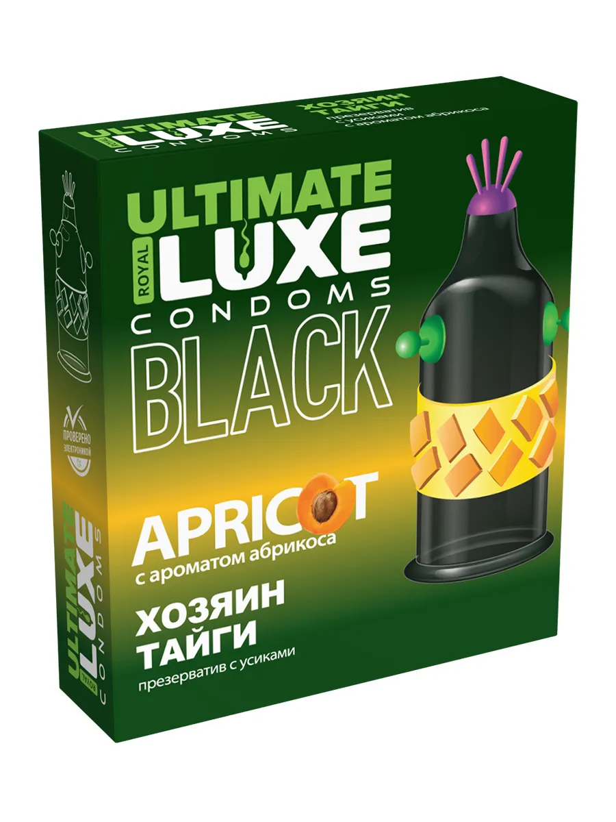 презервативы luxe, black ultimate, «хозяин тайги», абрикос, 18 см, 5,2 см, 1 шт. в Перми