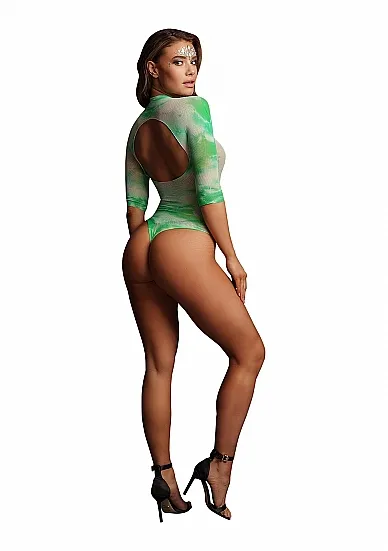 Эротическое боди с рукавами 3/4 и наклейкой - o/s в Перми