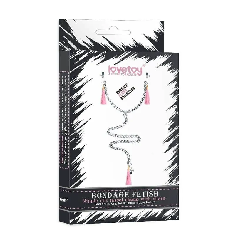 зажимы для сосков и клитора lovetoy tassel clamp, розовые в Перми