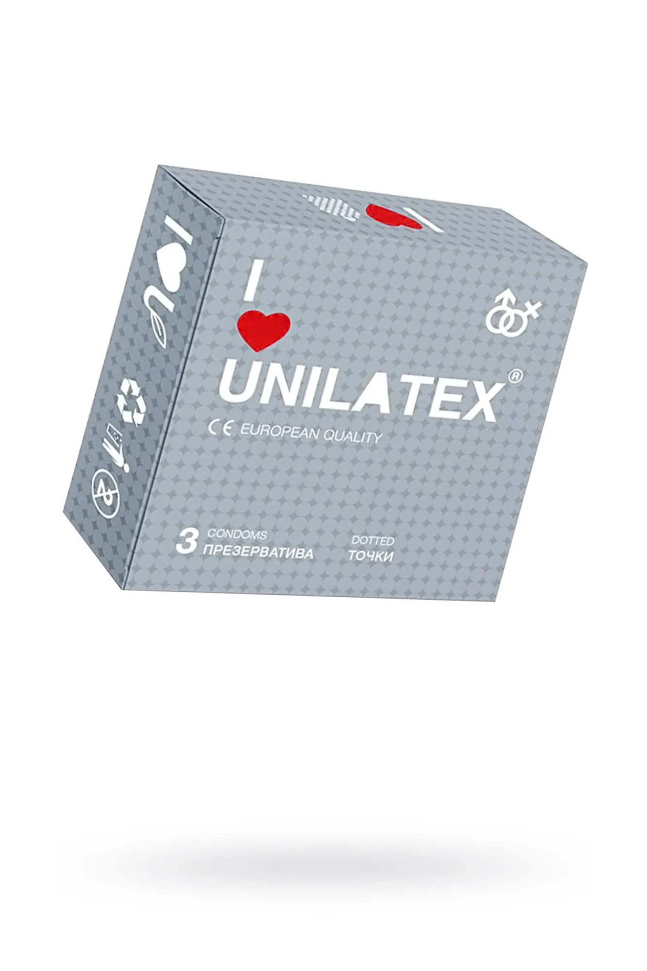 презервативы unilatex, dotted, латекс, точечные, 19 см, 5,4 см, 3 шт. в Перми
