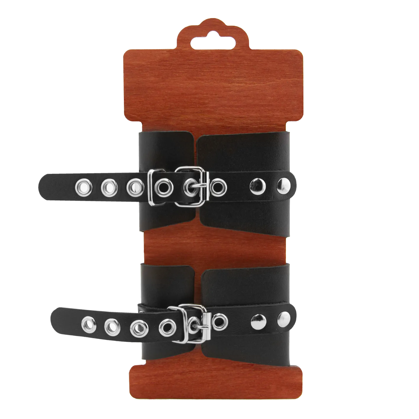 наручники pinkrabbit из черной кожи с белым декором в Перми