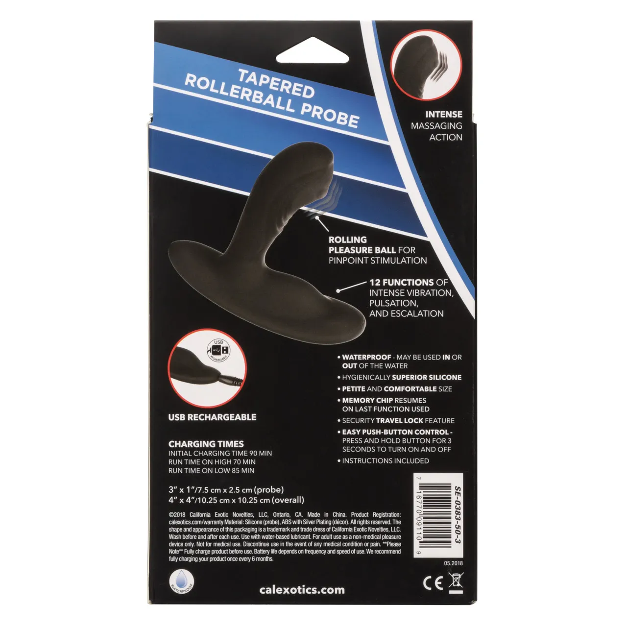 перезарежаемый силиконовый массажер простатыtapered roller ball probe с функцией "вращающийся шарик" в Перми