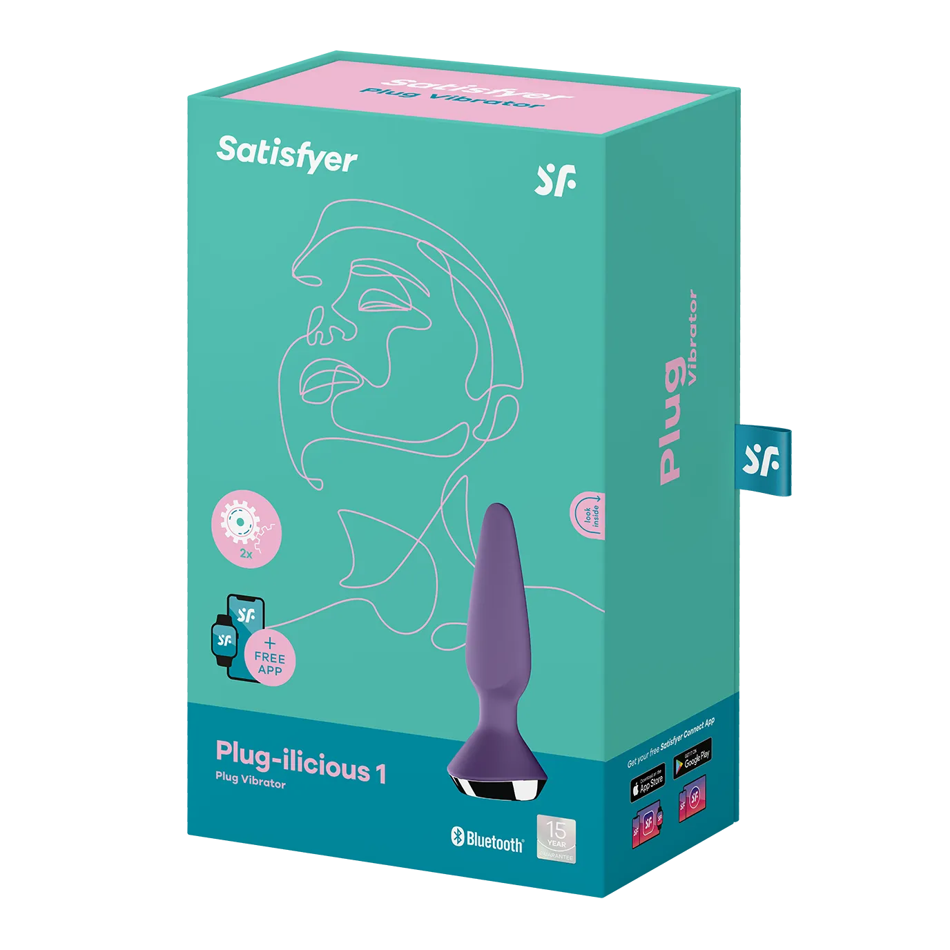 анальная пробка с вибрацией satisfyer plug-ilicious 1 connect app purple 003221sa в Перми