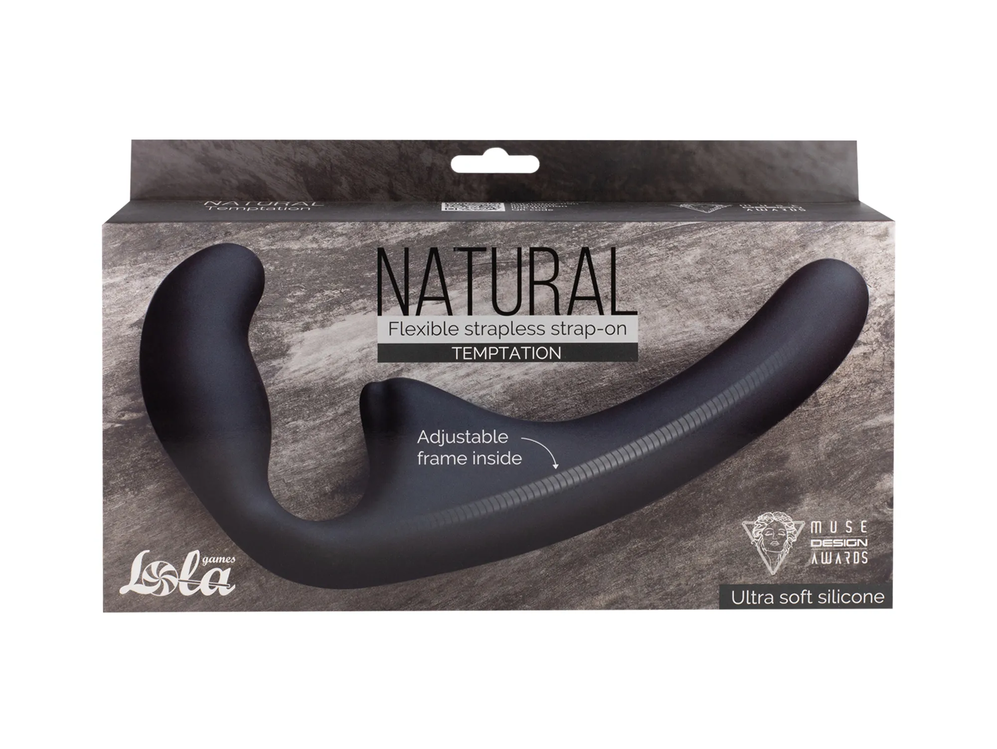Гнущийся безремневой страпон Natural Temptation Black 5011-02lola