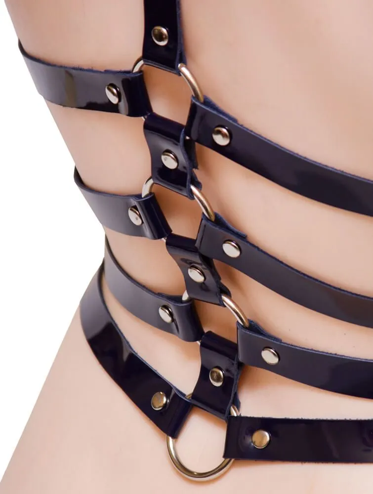 Эротическое бондажный комплект с 4 ремнями, синий в Перми