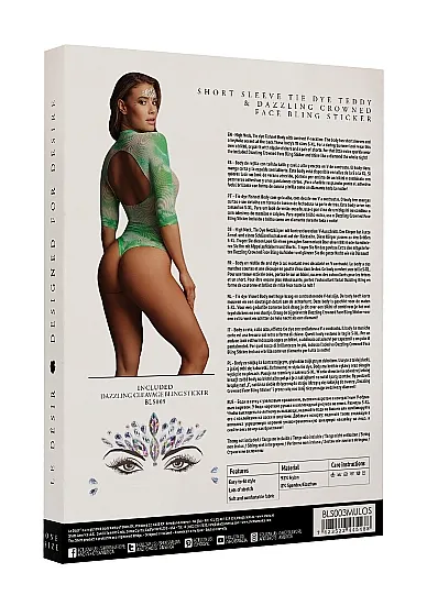 Эротическое боди с рукавами 3/4 и наклейкой - o/s в Перми