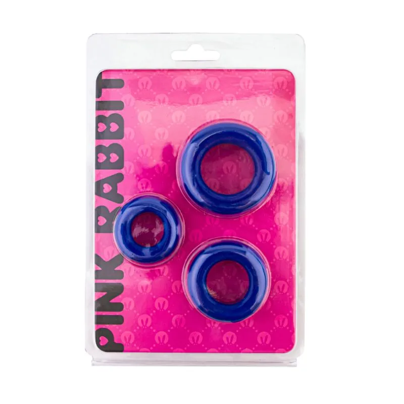 набор эрекционных колец pinkrabbit toyz, синий в Перми