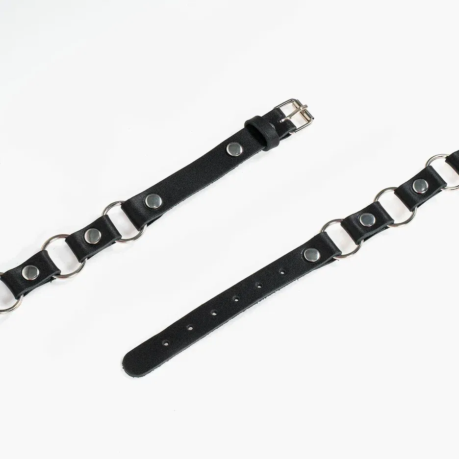 чокер pink rabbit кожаный с кольцами в Перми