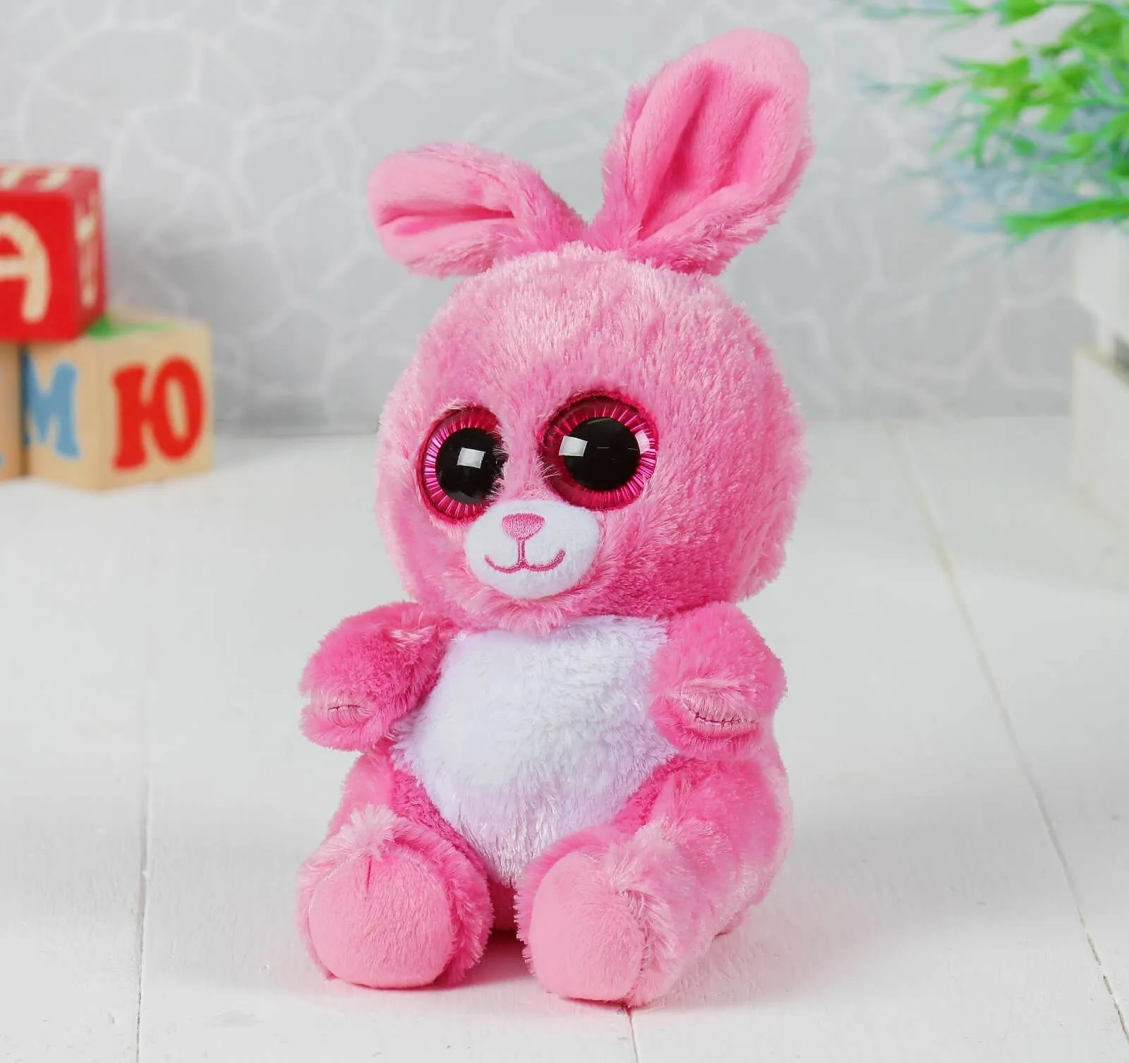 Игрушка мягкая Сима Ленд Зайчик, розовый