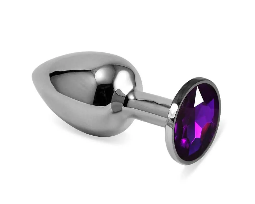 Анальная пробка Lovetoy малая, с фиолетовым камнем