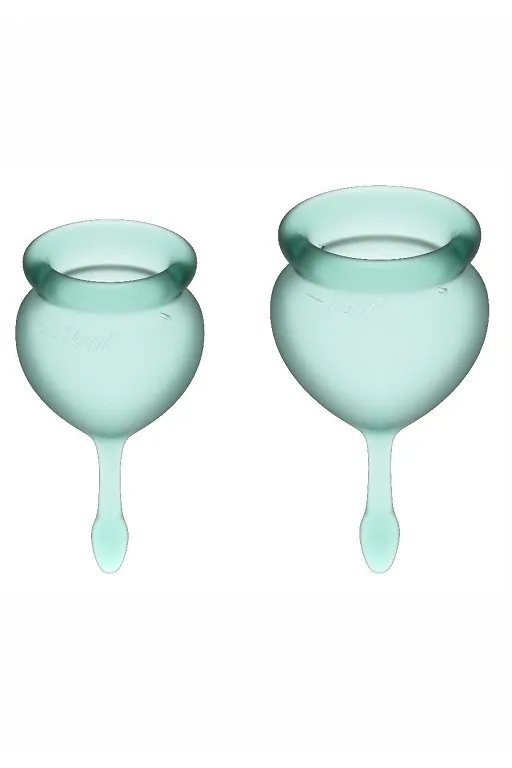 набор менструальных чаш satisfyer feel good menstrual cup (dark green) в Перми