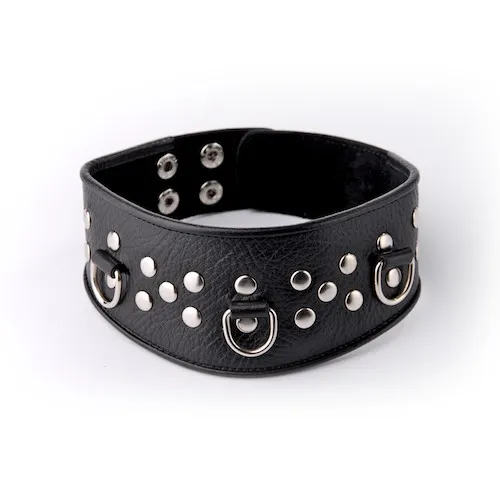 ошейник кожаный черный с велюровой подкладкой 3115-1 в Перми