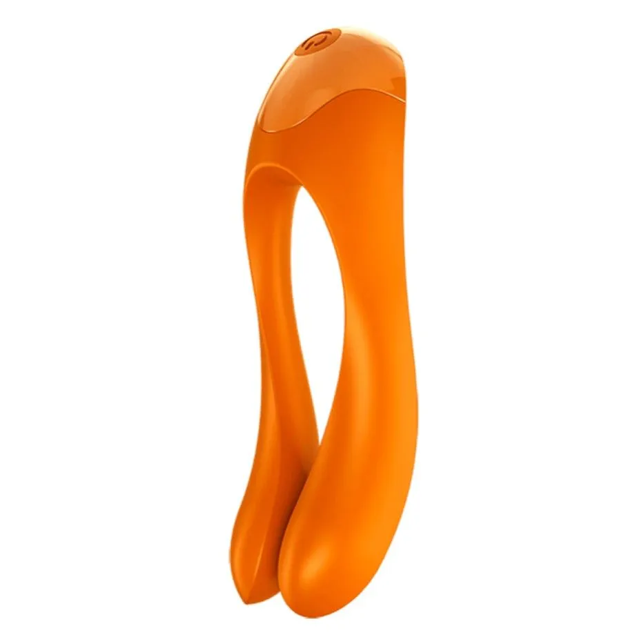 мини-вибратор на палец satisfyer candy cane, оранжевый в Перми