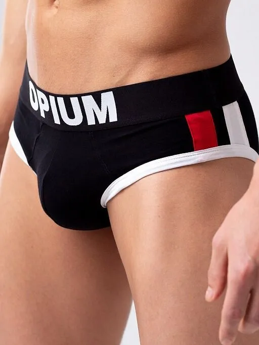 Эротическое трусы мужские слипы opium r137, черные в Перми