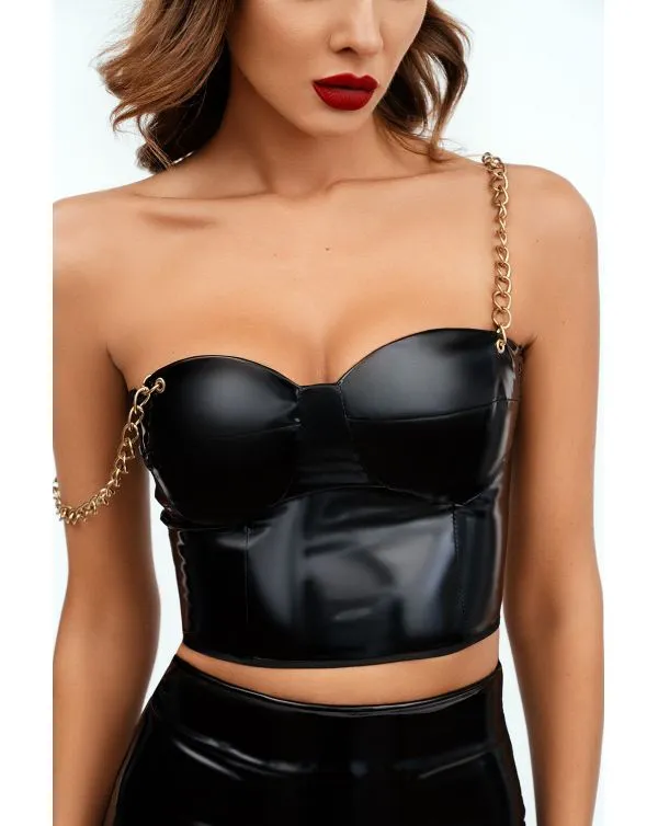 Эротическое лакированный топ с цепями в Перми