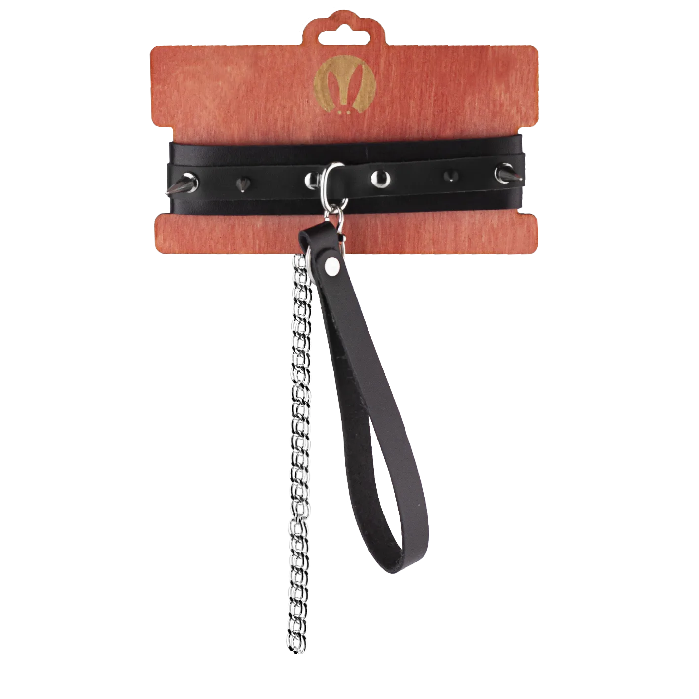 Ошейник PinkRabbit с поводком и шипами