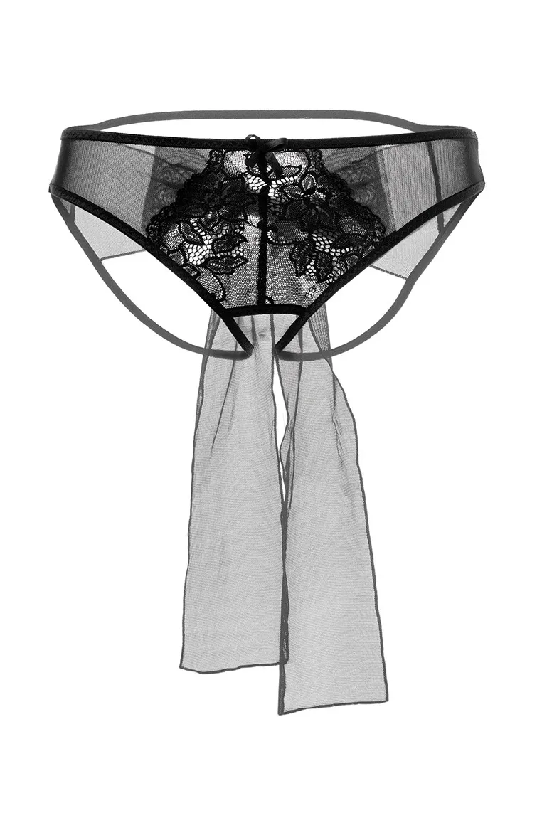 Эротическое эротические трусики с бантом erolanta mia, чёрные в Перми