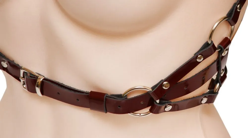 Эротическое бондажный комплект с ромбами, бордовый в Перми