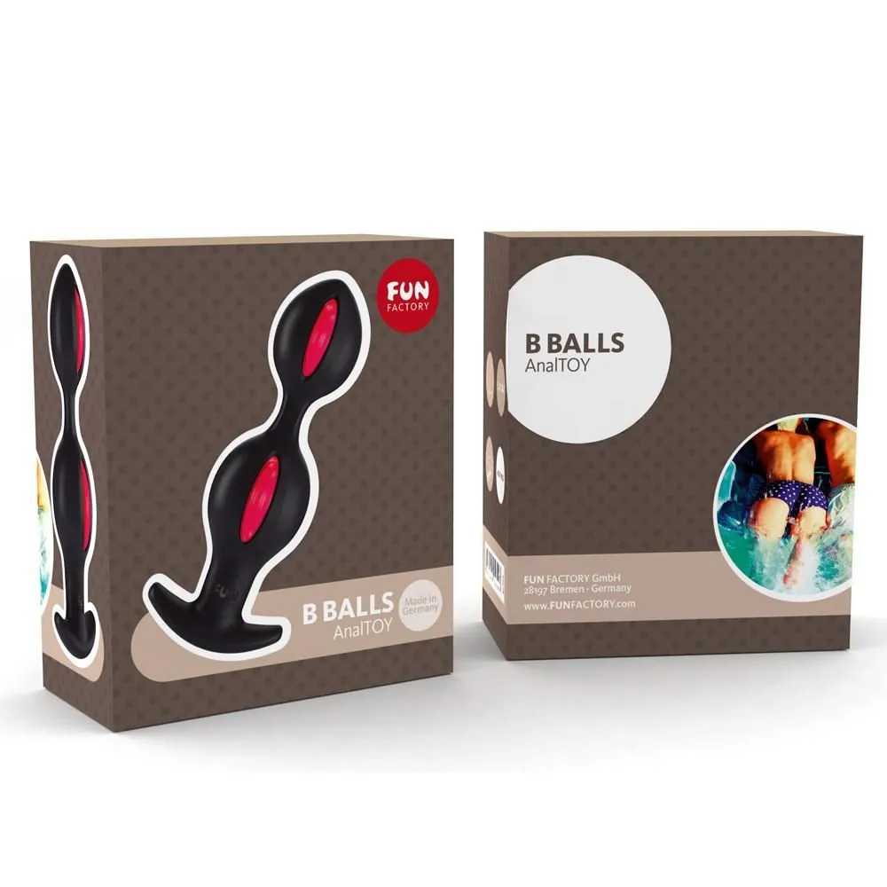 анальные шарики fun factory b balls, черно-малиновые в Перми