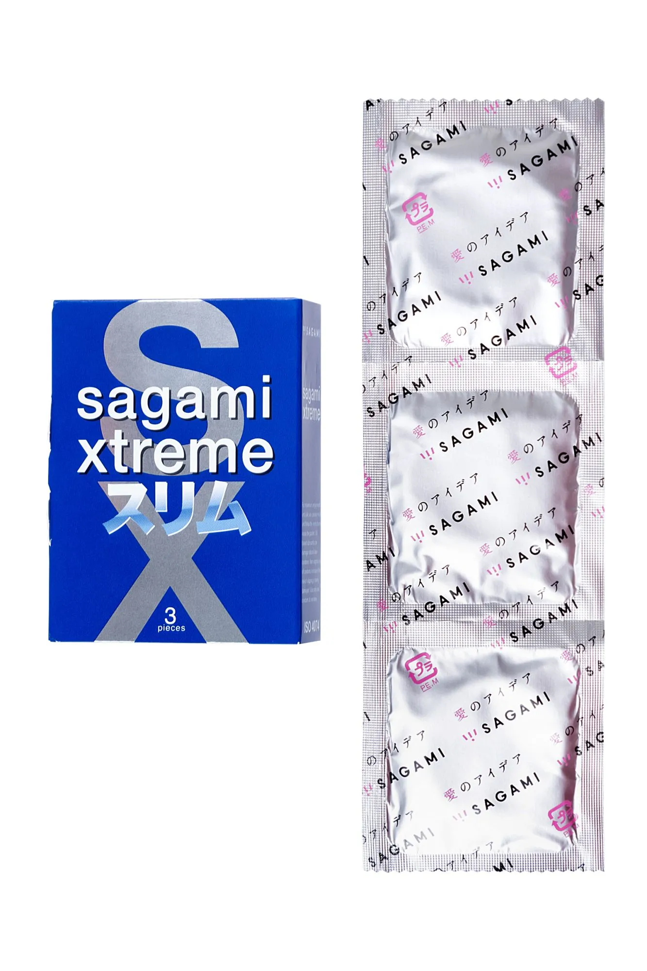 презервативы sagami, extreme, feel fit, гладкие, 19 см, 5,1 см, 3 шт. в Перми