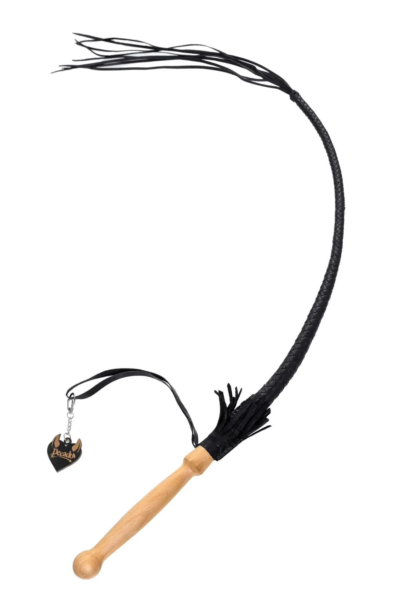 кнут плетеный pecado bdsm, натуральная кожа, чёрный, 75 см в Перми