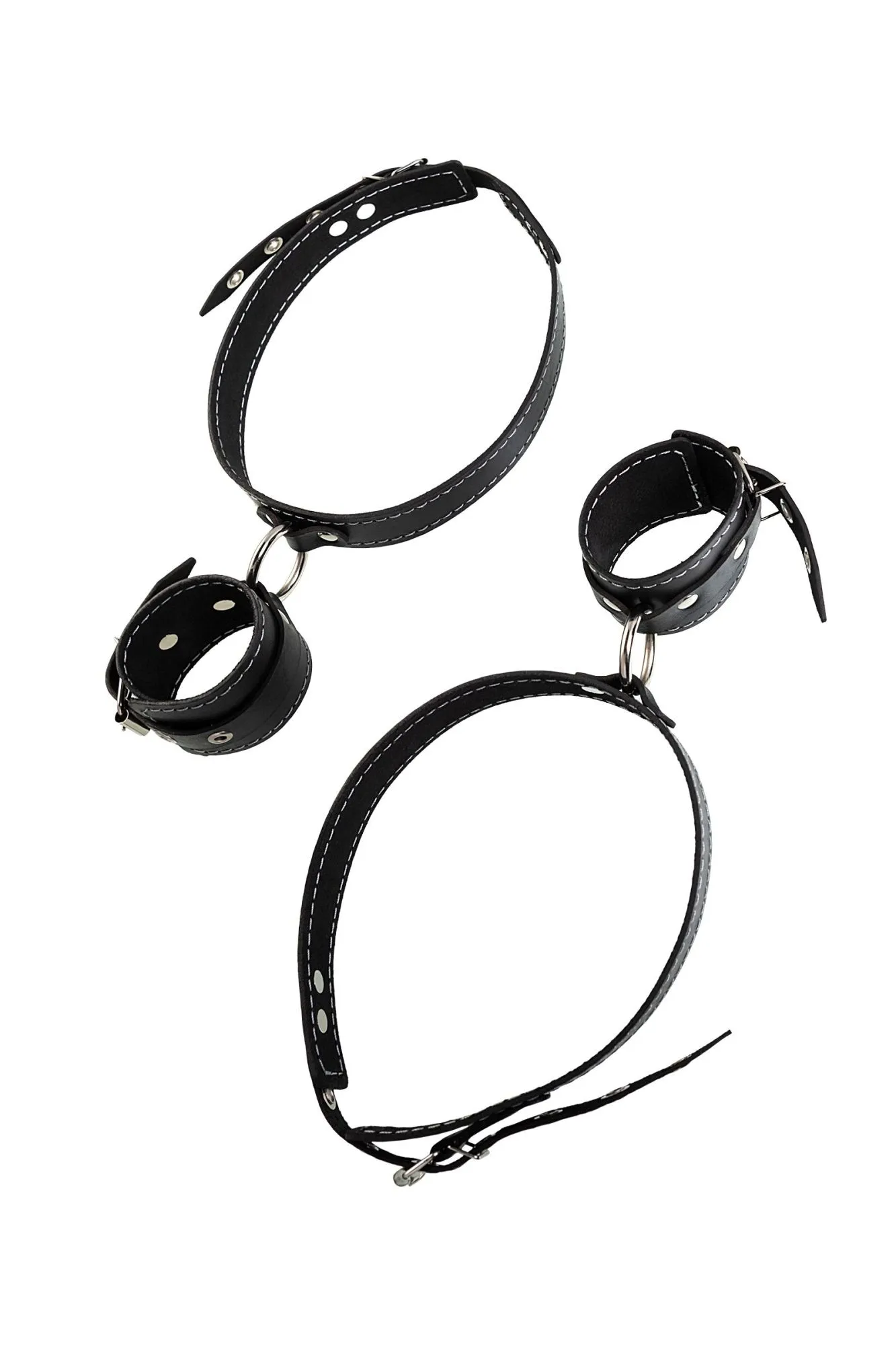 бондажная система pecado bdsm, для фиксации рук к ногам, натуральная кожа, черная в Перми