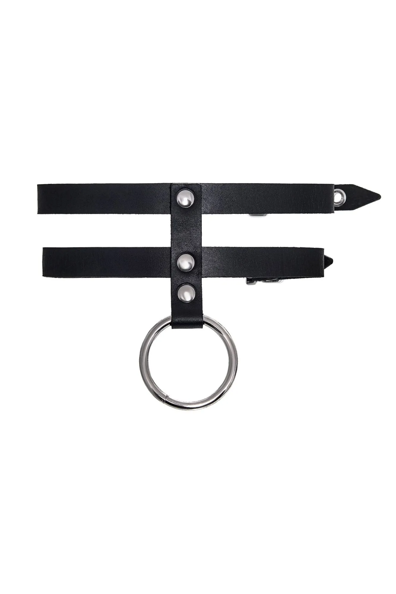 ошейник pecado bdsm, из двух ремешков, натуральная кожа, черный в Перми