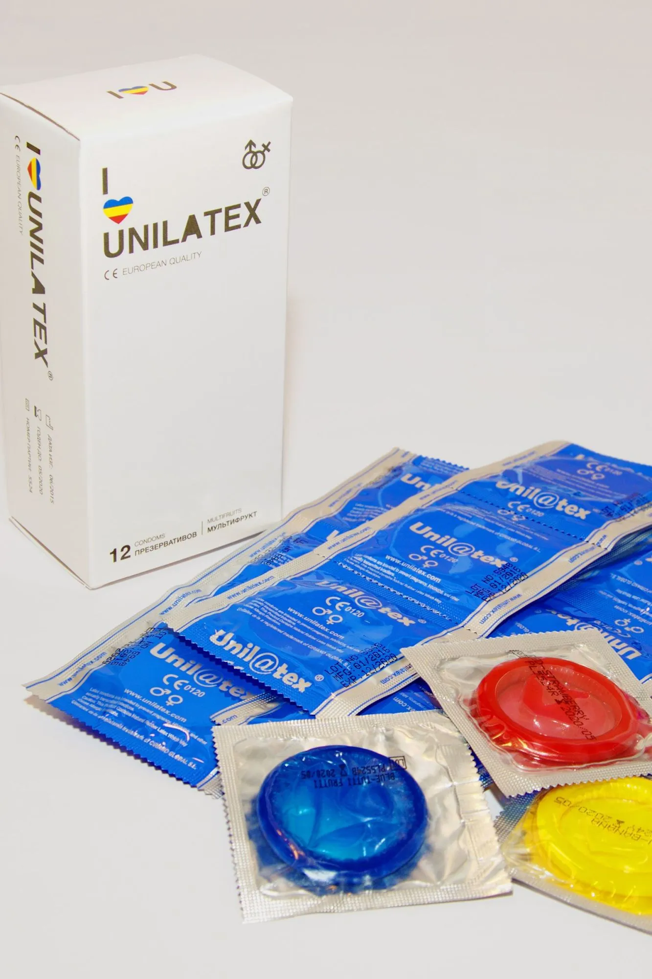 презервативы unilatex, multifrutis, аромат, цветные, 19 см, 5,4 см, 15 шт. в Перми