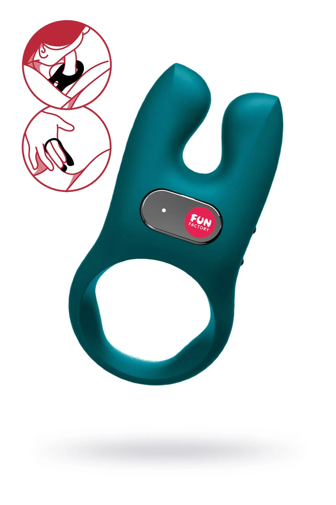 кольцо эрекционное fun factory nos с вибрацией, силикон, зелёное, 8 см в Перми