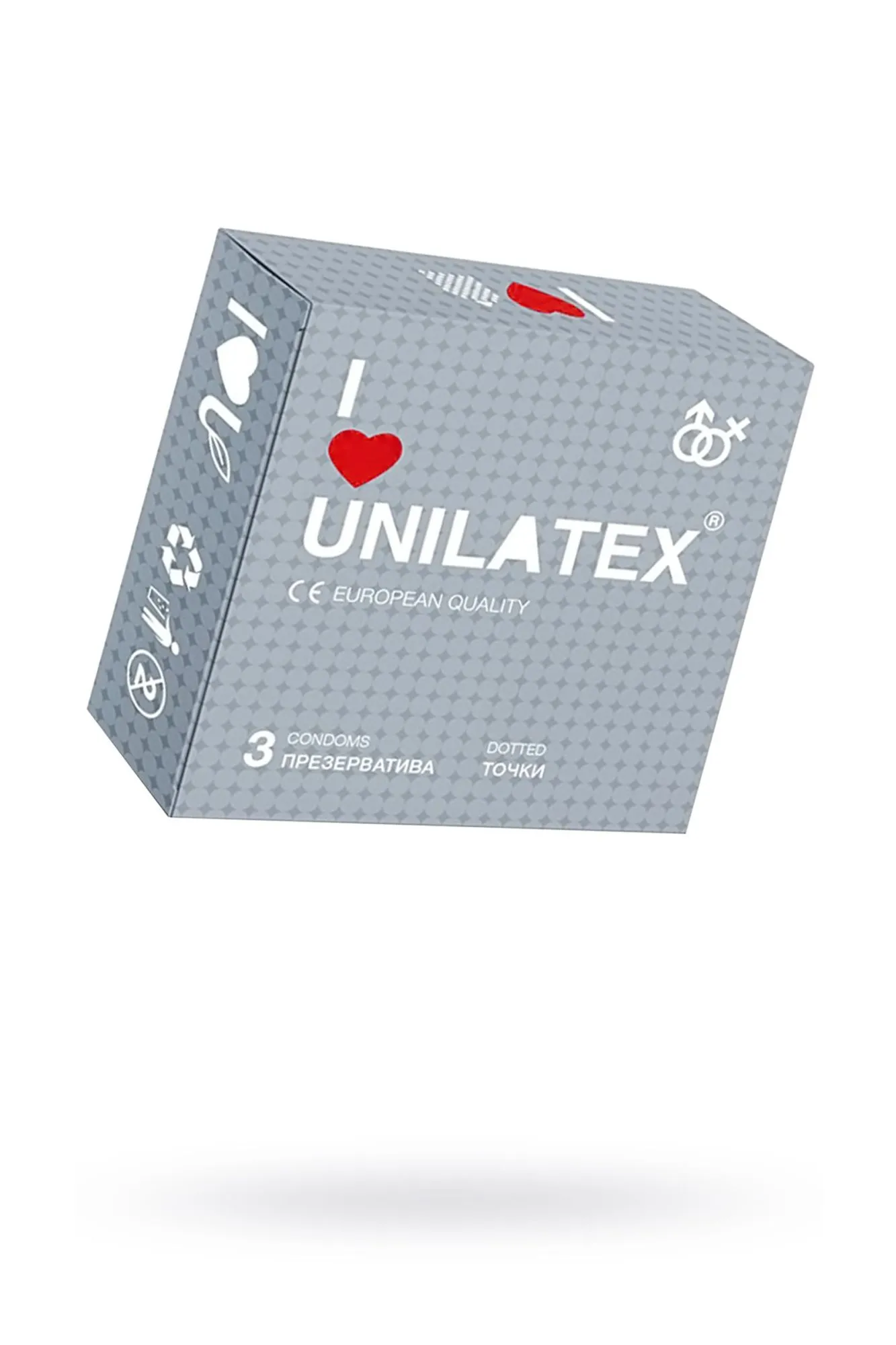 презервативы unilatex, dotted, латекс, точечные, 19 см, 5,4 см, 3 шт. в Перми