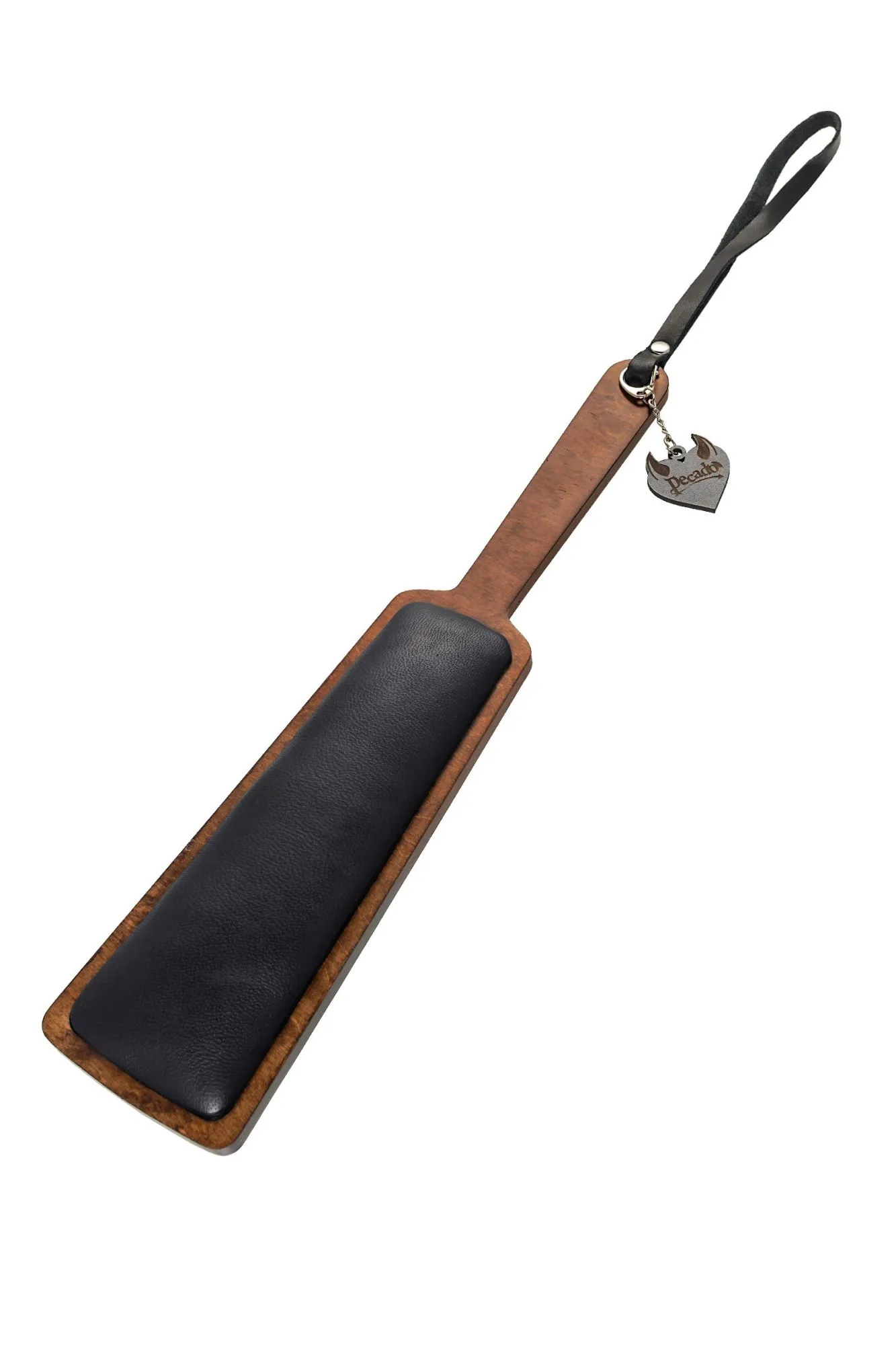 паддл pecado bdsm, прямоугольный с мягкой подушечкой, натуральная кожа и дерево, чёрный в Перми