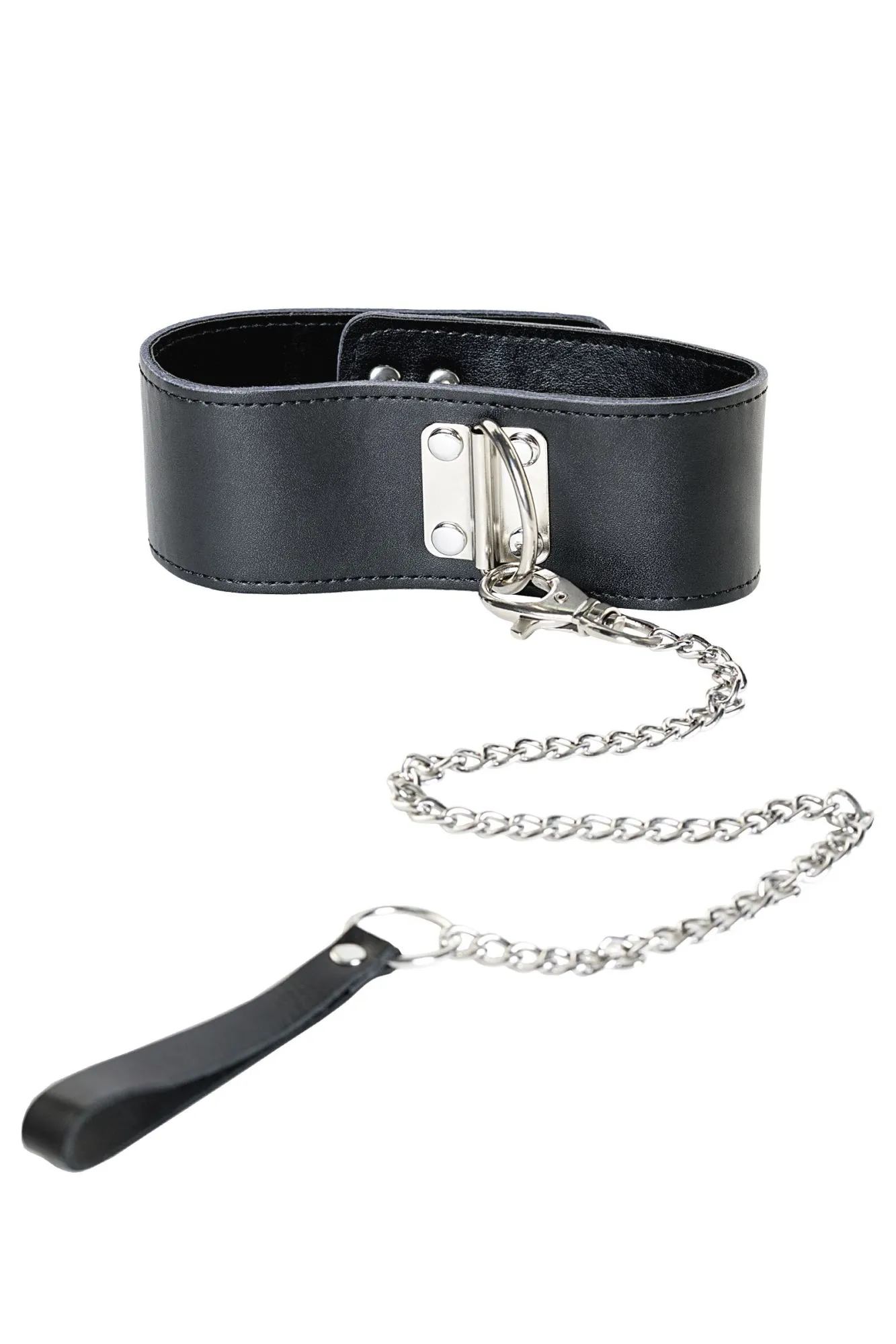 ошейник toyfa theatre кожаный с поводком черный в Перми