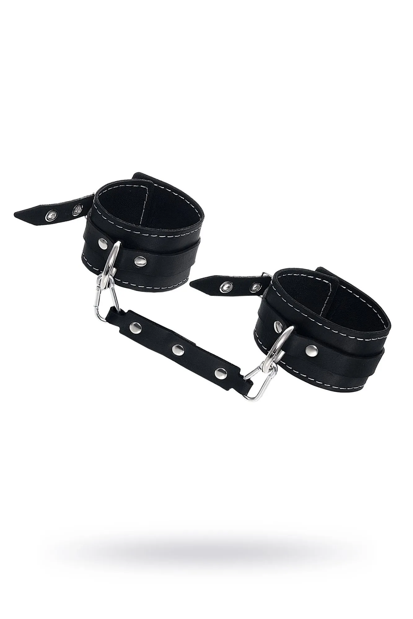 оковы pecado bdsm, двухслойные с белой строчкой, натуральная кожа, черные в Перми