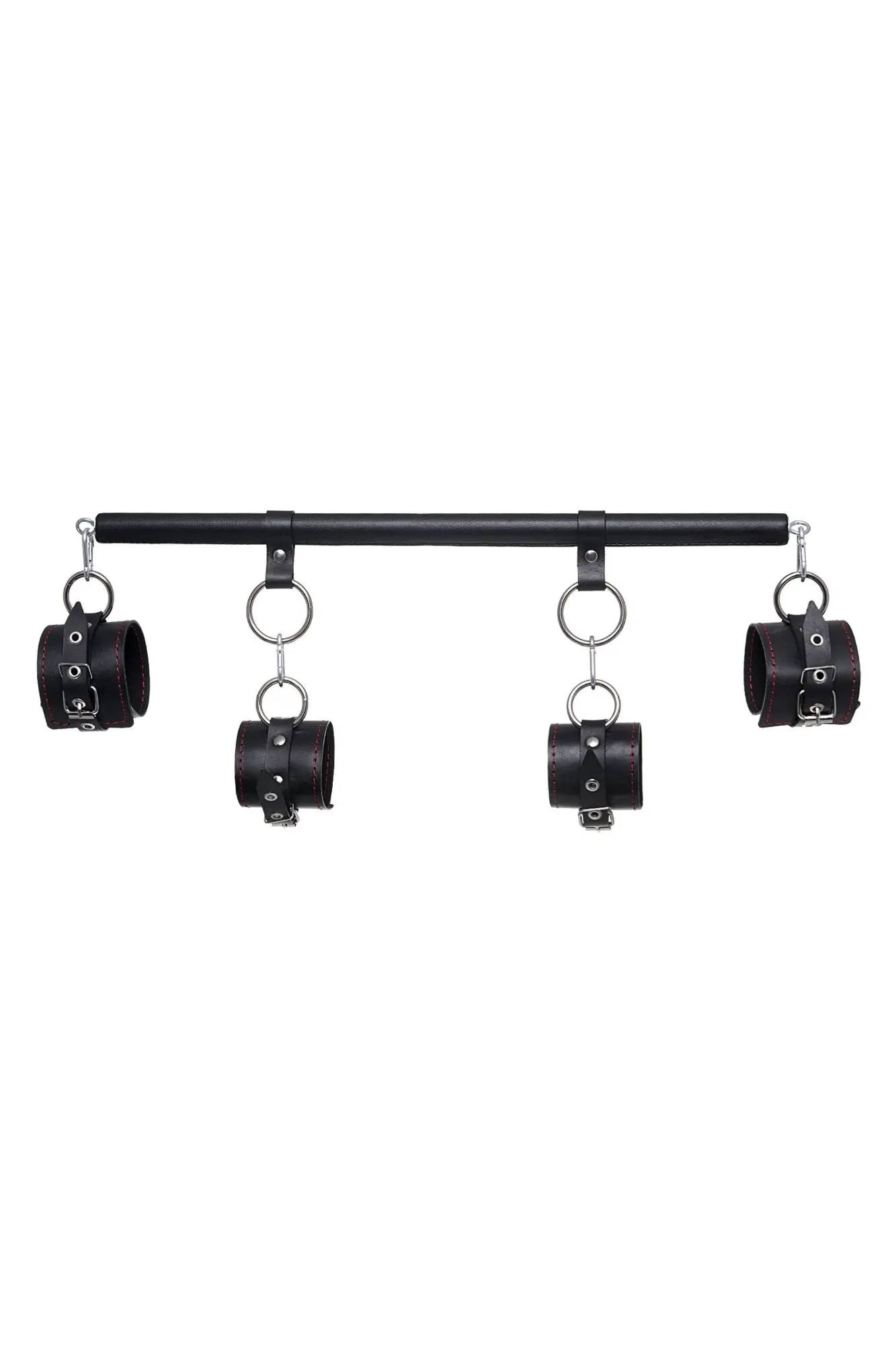 бондажный набор pecado bdsm, 4 точки фиксации, распорка, наручники, оковы, натуральная кожа, черный в Перми