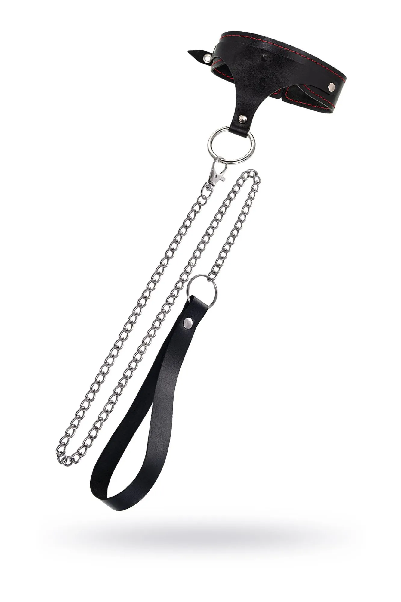 ошейник pecado bdsm, с контрастной строчкой, натуральная кожа, чёрный в Перми