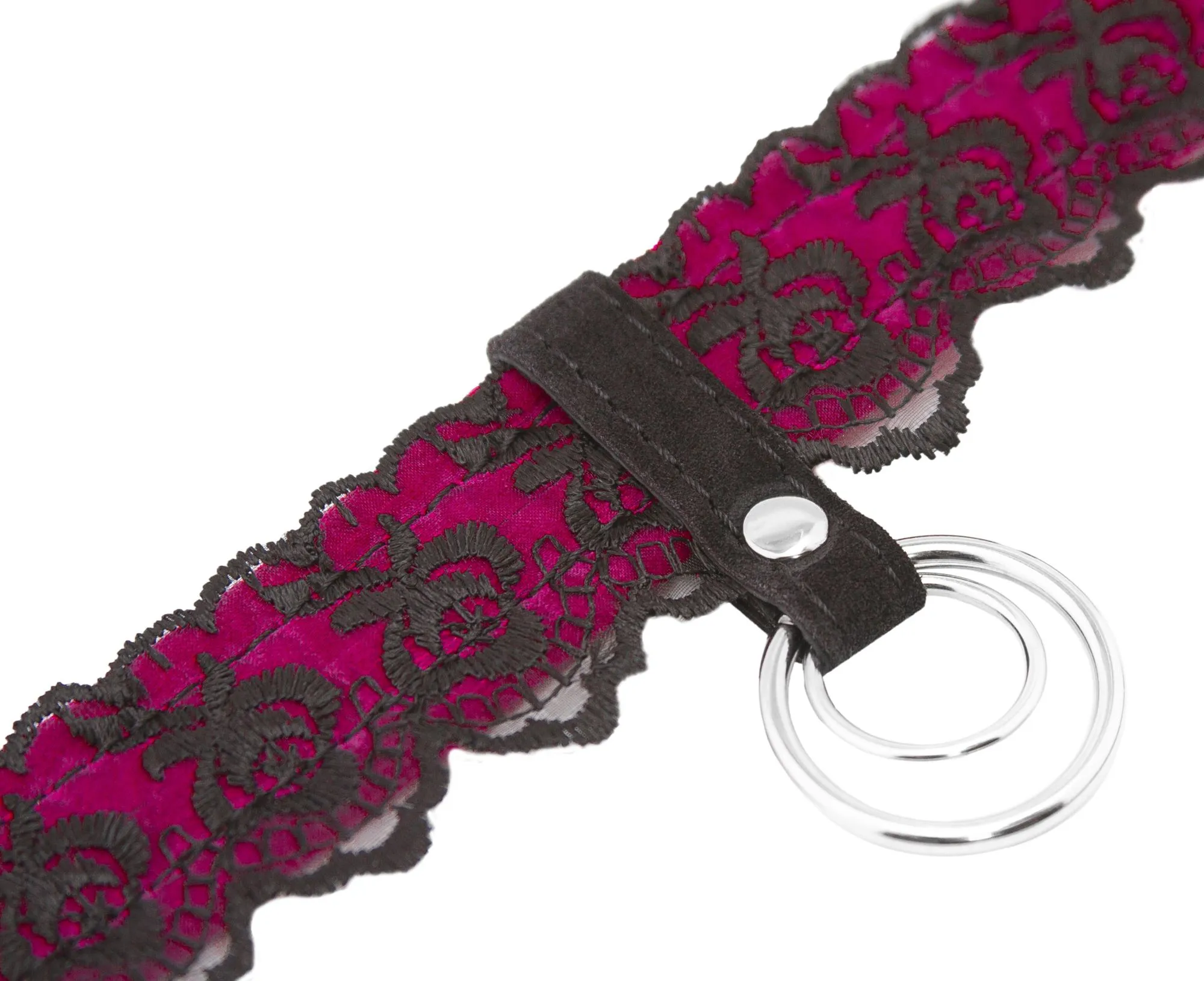 чокер pinkrabbit шарм кружевной со стразами, черно-красный в Перми