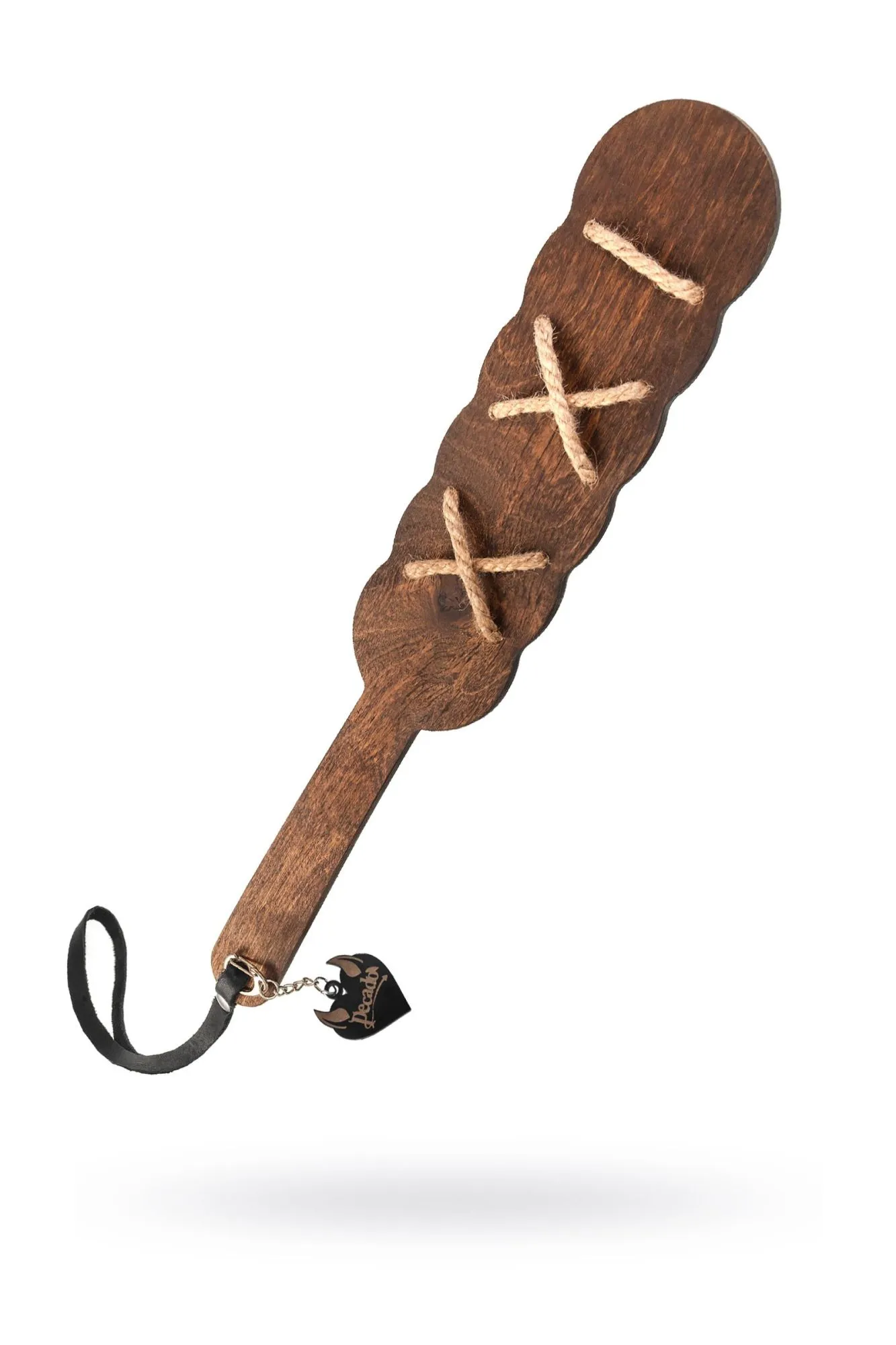 паддл pecado bdsm, с джутовой шнуровкой, натуральное дерево, коричневый в Перми