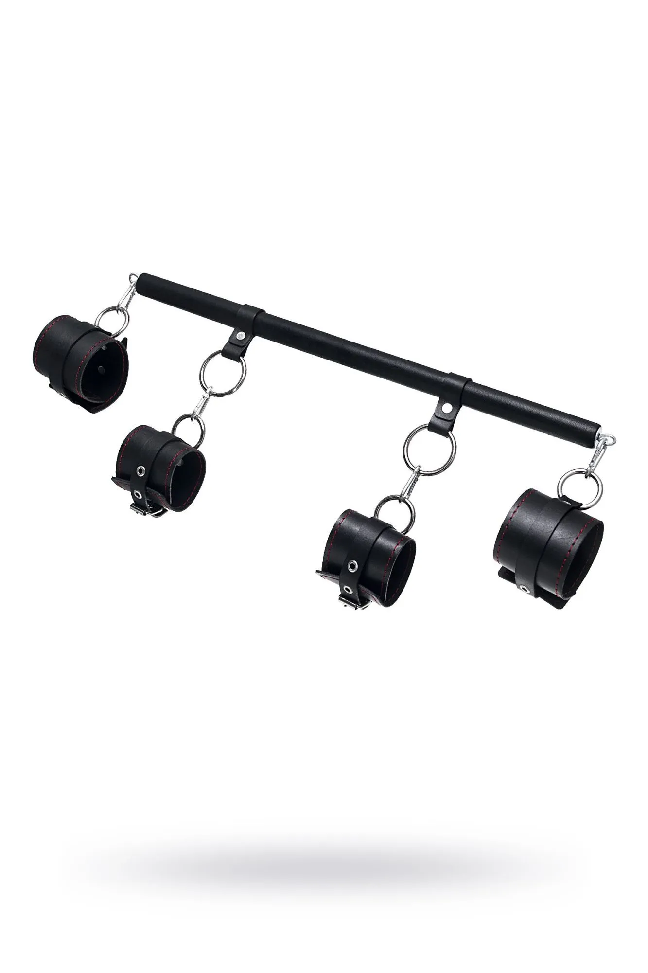 бондажный набор pecado bdsm, 4 точки фиксации, распорка, наручники, оковы, натуральная кожа, черный в Перми