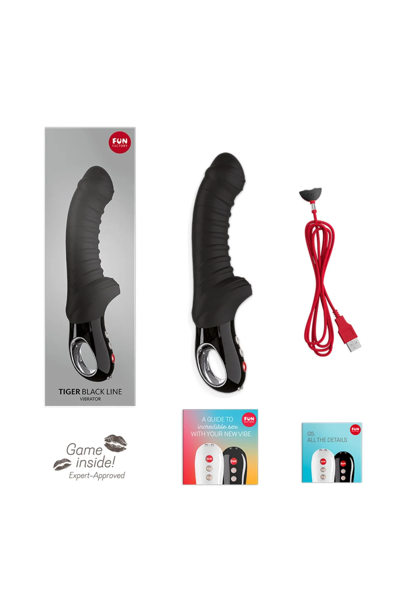 вибратор fun factory tiger, силикон, черный, 23 см в Перми